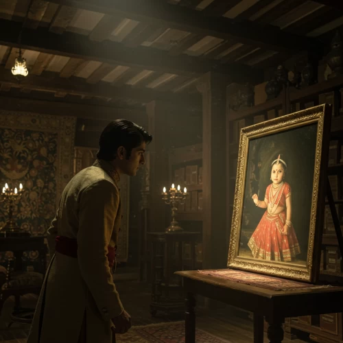 Prince watching princess in the photo