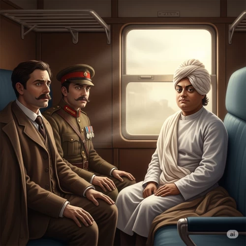 Swami Vivekananda with British men